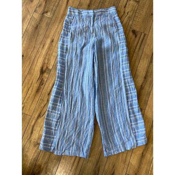 ett:twa by Anthropologie size 0P 0 petite striped linen pants - Picture 1 of 5